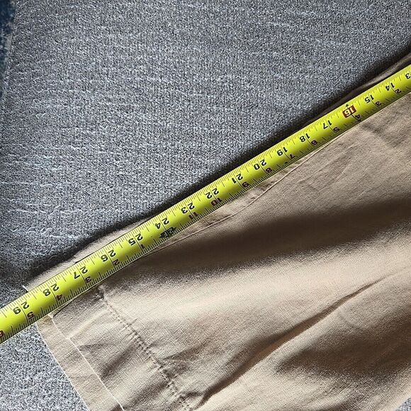 J Jill Love Linen Large Tan Elastic Waist Pull On Wide Leg Ankle Pants Pockets - Picture 6 of 6